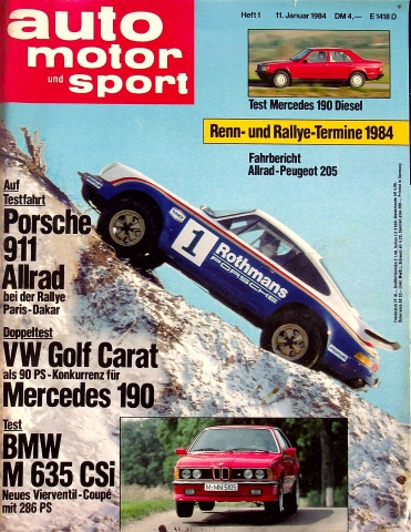 Deckblatt Auto Motor und Sport (01/1984)